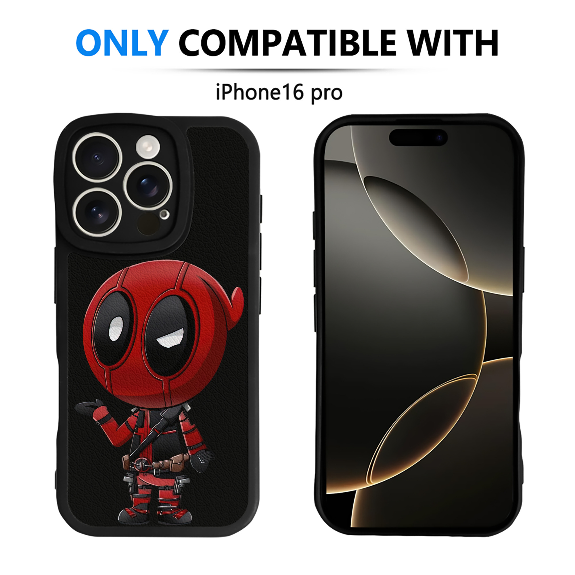 （画像用） Deadpool デッドプール 【iPhone 16シリーズ対応】シリコンスマホケース（レザー調） 材質：シリコン